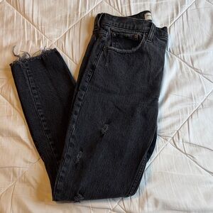 Abercrombie & Fitch Black Distressed Skinny Jeans